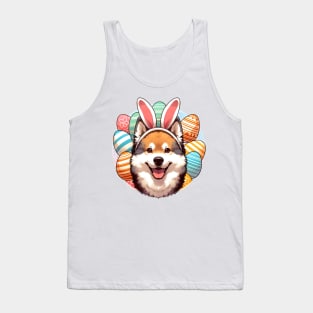 Mudi's Delightful Easter Celebration with Bunny Ears Tank Top